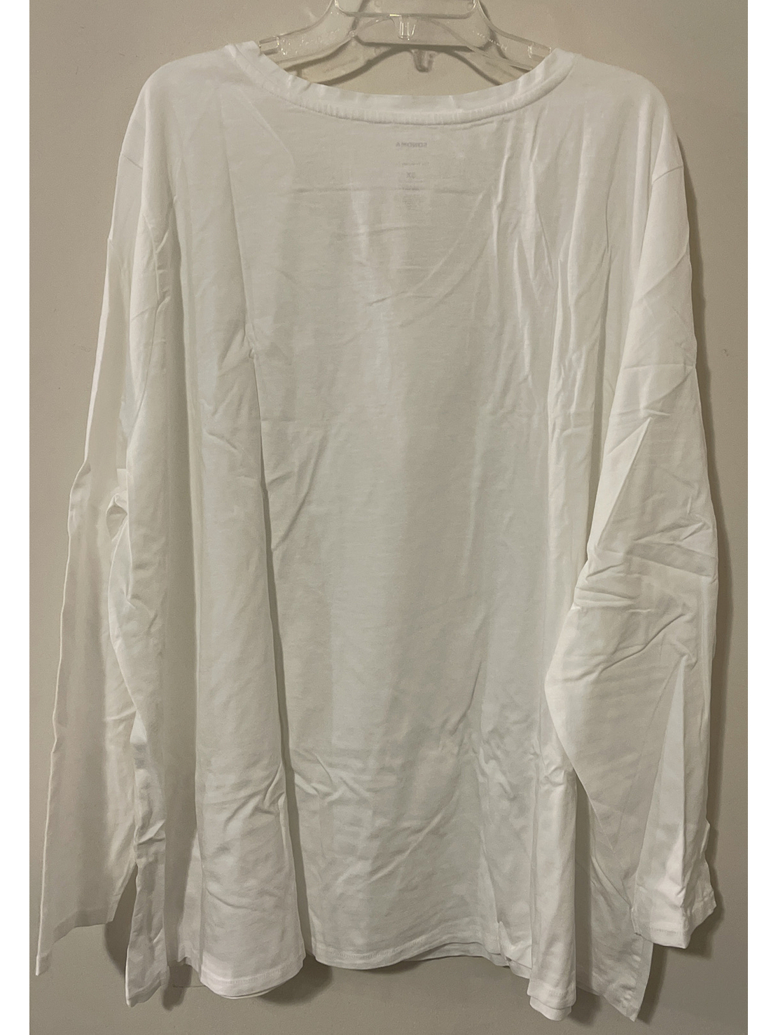 Sonoma Womens 5x White Long Sleeved Vneck Shirt Cotton Nwt! A2960 — image 2 of 3